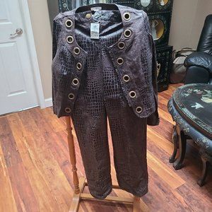 Cato, S/6, Brown Snake Skin 2 piece suit, NWT